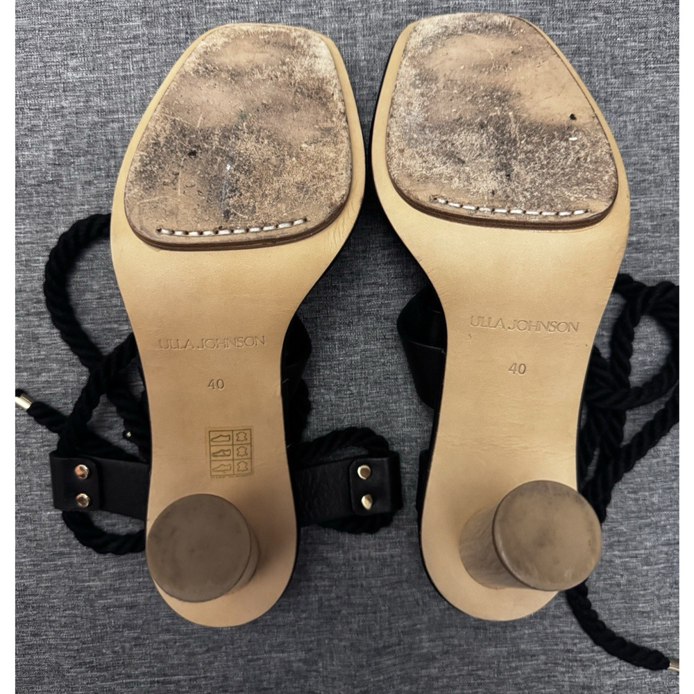 Ulla Johnson Elvie Rope High Heel Sandals Size 40 / US 9.5 Black - Picture 8 of 11